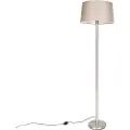 QAZQA Moderne gulvlampe stål med taupe skærm 45 cm - Simplo
