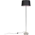 QAZQA Moderne gulvlampe i stål med sort lampeskærm 45 cm - Simplo