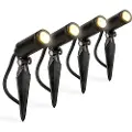 QAZQA Sæt med 4 sorte have-spots inkl. LED IP68 - Garly