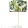 QAZQA Moderne bordlampe messing med bladskærm 35 cm - Kaso