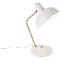 QAZQA Retro bordlampe hvid med bronze - Milou