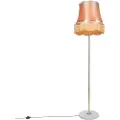 QAZQA Retro gulvlampe messing med mormor-skærm guld 45 cm - Kaso