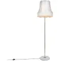 QAZQA Retro gulvlampe messing med mormorslampeskærm creme 45 cm - Kaso