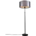 QAZQA Gulvlampe sort med sort/hvid skærm 47 cm justerbar - Parte