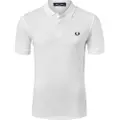 Fred perry Fred Perrytil mænd. M6000 Ensfarvet hvid poloshirt (XXL), Casual, Bomuld, Korte ærmer