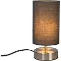 QAZQA Moderne bordlampe grå med stål - Milo 2