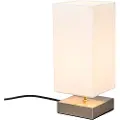 QAZQA Moderne bordlampe hvid med stål - Milo