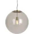 QAZQA Moderne pendellampe messing med røgglas 50 cm - Ball