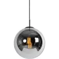 QAZQA Art Deco Pendellampe Sort med Røgglas 30 cm - Pallon