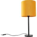 QAZQA Art Deco bordlampe sort med gul skærm 25 cm - Simplo
