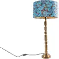 QAZQA Art Deco bordlampe bronze 35 cm skærm sommerfugl design - Torre