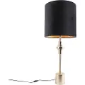 QAZQA Art Deco Bordlampe Guld med Sort Fløjlsskærm 40 cm - Diverso