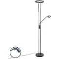QAZQA Moderne gulvlampe sort inkl. LED med læsearm - Divine