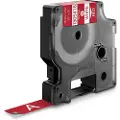 Dymo Tape Rhinopro Permanent Vinyl 12mm Hvid/rød