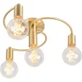QAZQA Art Deco loftslampe messing 4-lys - Facil