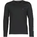 Tommy Hilfiger Tommy Hilfigertil mænd. MW0MW09096 Langærmet T-shirt med sort logo (M), Casual, Bomuld, Lange ærmer, Bæredygtig