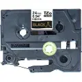 Brother Tape Stof 24mm Tze-r354 Guld/sort Satin