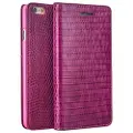 Qialino iPhone 6 / 6S Qialino Pung Læder Taske - Krokodilleskinds - Hot Pink