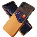 Mtp Products KSQ iPhone 11 Cover med Kort Lomme - Kaffe