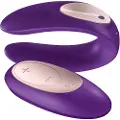 Satisfyer Double Plus Remote - trådløs, genopladelig parvibrator (lilla)