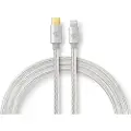 Nedis Nylon Guld Lightning-kabel Usb-c Han Til Apple Lightning 8-pin 48 Mbps Belagt/flettet Aluminium 2 M
