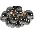 QAZQA Design loftslampe sort med røgglas 4-lys - Uvas