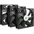 Inter-Tech Lüfter 120*120*25 IPC Fan Set 3xLüfter - Kabinet køler - 120mm - Sort
