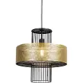 QAZQA Design pendellampe guld med sort 40 cm - Tess