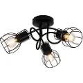 QAZQA Moderne loftsspot sort 40 cm rund 3-lys - Botu