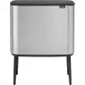 Brabantia Tryk-top skraldespand BO 11 + 23 l, mat stål, Brabantia