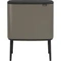 Brabantia Tryk-top affaldsspand BO 11 + 23 l, platin, Brabantia