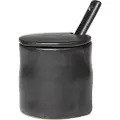 Ferm Living Saltkar FLOW 8 cm, sort, stentøj, fast LIVING