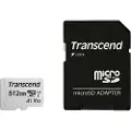 Transcend Micro Sdxc 300s-a 512gb Class 10 Uhs-i U3 V30 A1 Hukommelseskort