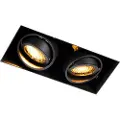 QAZQA Nedfældet spotlight sort vipbar og drejelig Trimless 2-spots - Oneon Honey