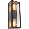 QAZQA Industriel væglampe sort 38 cm 2-lys IP44 - Charlois
