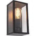 QAZQA Industriel væglampe sort 26 cm IP44 - Charlois