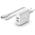 Belkin Dobbelt Usb-a-oplader + Usb-a-lightning-kabel 1 M 24w