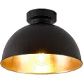QAZQA Industriel loftslampe sort & guld 28 cm - Magnax