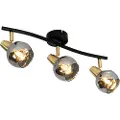 QAZQA Loftslampe guld 56 cm med røgglas 3-lys - Vidro