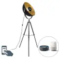 QAZQA Industriel smart gulvlampe sort tripod inkl. WiFi A60 - Magna 50 Eglip