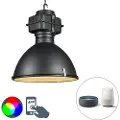QAZQA Smart industriel pendellampe sort 53 cm inkl. A60 Wifi - Sicko