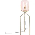 QAZQA Art Deco gulvlampe messing med lyserødt glas - Bliss