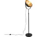 QAZQA Gulvlampe sort med guld 35 cm justerbar - Magnax