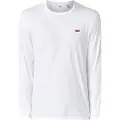 Levi's Levi'stil mænd. 72848-0000 Original Housemark T-shirt hvid (L), Casual, Bomuld, Lange ærmer