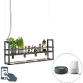 QAZQA Smart pendellampe sort inkl. WiFi A60 - Cage Rack