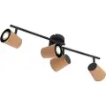 QAZQA Loftspotlight sort med kork-skærm 4-lys justerbar - Corky