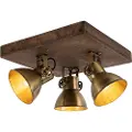 QAZQA Loftslampe bronze med træ 3-lys - Mangoes