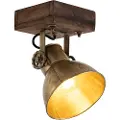 QAZQA Smart loftspot bronze med træ 18 cm inkl. WiFi A60 - Mangoes