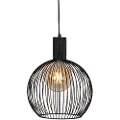 QAZQA Design rund pendellampe sort 30 cm - Dos