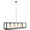 QAZQA Industriel pendellampe sort 4-lys - Big Cage